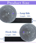 Two Inch Wide Hook And Loop Tape Set With Self Adhesive Backing In Black Nylon shown with 33 feet hook and 33 feet loop.