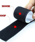 Close-up of black Hook And Loop Tape Heavy Duty Adhesive Mounting Tape For Indoor And Outdoor Use, Three Quarter Inch By Twenty Three Feet Per Roll