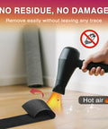 Using a hairdryer to apply 12 Ft By 2 Inch Hook And Loop Tape Roll Heavy Duty Double Sided Adhesive Strips on floor