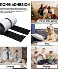 Strong Sticky Back Hook And Loop Tape With Adhesive For No Slip Couch Cushions And Furniture 4.4 Inch By 7 Foot Heavy Duty Double Sided Strip Roll Black used with furniture and pets