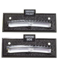 Never Fade Two Way Graduated Level For Trailers And Vehicles Hopkins Towing Solutions Black UV Resistant Markings Show Exact Inch Adjustments Includes Two Levels Per Pack With Optional Screw Holes Or Self Adhesive Backing For Easy Mounting Easy To Use