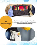 Tools inside a pouch showing horseshoe shims from 400 Pcs Horseshoe Shims Set For Tile Leveling U Shaped Spacers In Four Colors.