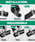 Installation and disassembly process of 50 Pieces Single Ear Hose Clamps 15.3 To 18.5 Mm 304 Stainless Steel Stepless Adjustable Cinch Clamps.
