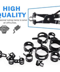 DIY Friendly All In One Hose Clamp Kit With 121Pcs 7 To 22mm Swivel Flat Band Clamps and remover tool displayed.