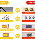 Comparison chart of 242 Piece Set Spring Band Hose Clamp Assortment Kit 6 To 25 Mm With Hose Clamp Pliers vs other brands.