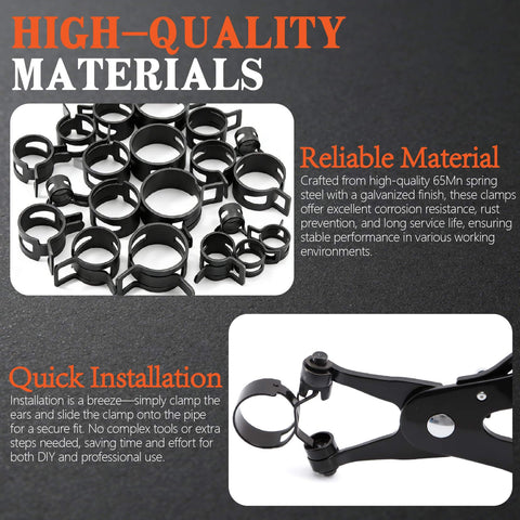 Do It All Hose Clamp Kit With 324 Pcs And 23 Size Range From 6 To 38 Millimeter Clamps, Includes Swivel Jaw Clamp Plier