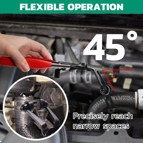 365 Piece Spring Hose Clamps Kit 6 To 25mm With 45 Degree Plier in use for precise fuel line adjustments