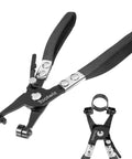 Heavy Duty Hose Clamp Pliers with Locking Device and Non Slip Handle for Easy Removal and Installation of Ring Type and Flat Band Clamps Up To 1.38 Inches 35mm Carbon Steel Construction Designed For Automotive And HVAC Applications With Durable Carbon.
