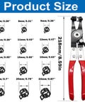 DIY Friendly All In One Hose Clamp Kit With 121Pcs 7 To 22mm Swivel Flat Band Clamps, red-handled hose clip remover shown.