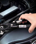 Heavy Duty Hose Clamp Pliers with Locking Device and Non Slip Handle in use to remove automotive clamp