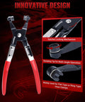 8 Piece Hose Clamp Pliers Set With Hose Pinch Off And Hose Removal Pliers for fuel line repair, shown with features labeled