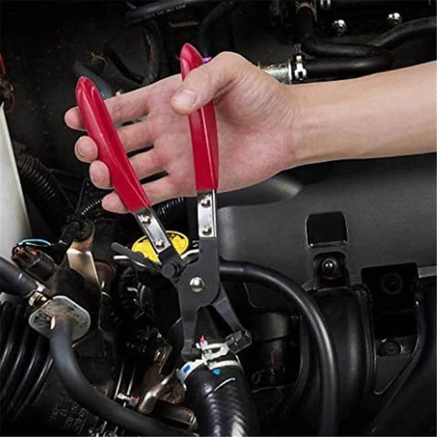 Hose Clamp Pliers Repair Tool Swivel Flat Band For Removal And Installation Of Ring Type Or Flat Band Hose Clamp LCS-C-0038 in use