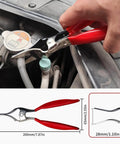 WiseUp 4 Piece Hose Clamp Pliers Set Including 27 Inch Long Reach Spring Clamp Pliers Clic R Type Pliers Hose Remover And Flat Band Clamp Tool For Automotive Fuel Oil Coolant And Radiator Hoses in use on car engine