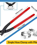 115Pcs 10 Sizes 304 Stainless Steel Single Ear Hose Clamps Set With Ear Clamp Pliers Crimp Hose Clamps Assortment Kit
