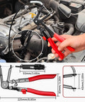 WiseUp 4 Piece Hose Clamp Pliers Set Including 27 Inch Long Reach Spring Clamp Pliers in use on car engine hoses.