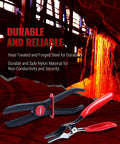 8 Piece Hose Clamp Pliers Set With Hose Pinch Off And Hose Removal Pliers For Fuel Line Brake Line Radiator Hose And Gas Line Repair And Maintenance shown with background of molten metal.