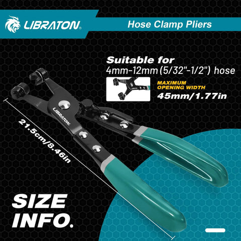 Hose Clamp Pliers Professional Swivel Flat Band Tool For Easy Removal And Installation On Flat Band Or Ring Type Hose Clamps