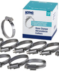 Non-Perforated Worm Drive Hose Clamps 8 To 16 Mm Range 9 Mm Wide W4 Pack Of 10 For High Mechanical Load Applications With Asymmetric Housing