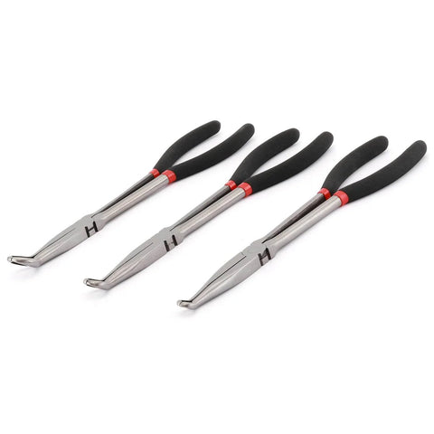 Three Piece Beefy Hose Gripper Pliers Set Spark Plug Pliers Five Sixteenth Inch One Half Inch And Three Quarter Inch Hose Grippers