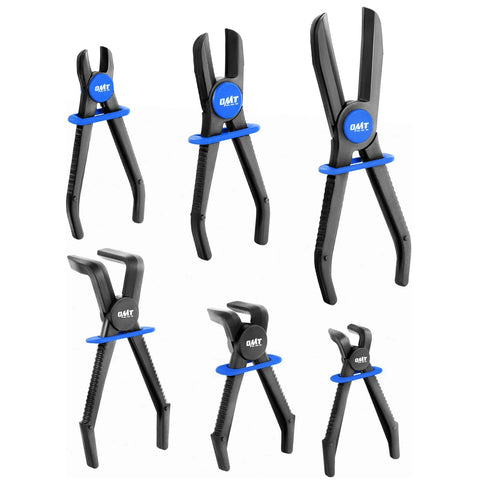 6 Piece Hose Pinch Off Pliers Set For Flexible Hoses Brake Fuel And Coolant Maintenance With Straight And 90 Degree Pliers