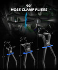 6 Piece Hose Pinch Off Pliers Set For Flexible Hoses Brake Fuel And Coolant Maintenance With 90 Degree Pliers Shown
