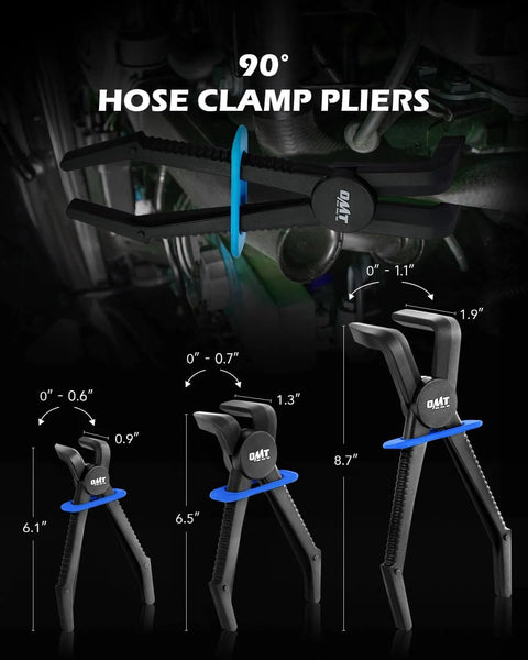 6 Piece Hose Pinch Off Pliers Set For Flexible Hoses Brake Fuel And Coolant Maintenance With 90 Degree Pliers Shown