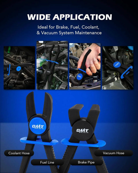 6 Piece Hose Pinch Off Pliers Set For Flexible Hoses Brake Fuel And Coolant Maintenance with straight and 90 degree pliers