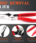 Hose removal plier with red anti-slip handles, clamps design, and high strength spring, part of Do It All Hose Clamp Kit.