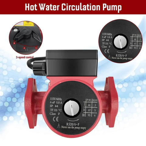 Hot Water Recirculation Pump For Home Use 115V With 3 Speed Control and NPT 1 Inch Flanges, front view