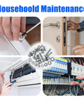 1110 Pcs Stainless Steel Nuts and Bolts Assortment Kit with #4 40 #6 32 #8 32 #10 24 Pan Head Phillips Screws Nuts and Washers Organized for Repairs