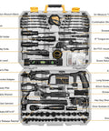 218 Piece General Household Tool Kit With Pliers, Screwdrivers, Socket Set And Portable Case For Auto Repair And Home Projects