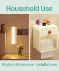 Household items, wall-mounted light and plastic tissue dispenser, showcasing Double Sided Foam Tape Half Inch By 10 Feet For Bonding And Mounting Interior Signage Nameplates DIY Projects, Crazy Sticky Adhesion On Metal Glass Tile Wood Plastic White 1 Pack usage on drywall and tile surfaces.