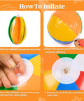 How to inflate 12-Pack 12“ Beach Balls - Bulk Classic Beachball Inflatable Swimming Pool Toys for Games Adults Kids Birthday Party Supplies Combo Set, Rainbow Color Blow Up Luau Decorations Favors Gifts (12")