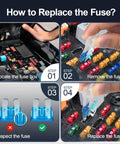 Steps to replace fuse using All In One Car Fuse Set With 300 Pieces Including 160 Mini Blade Fuses, 90 Standard Auto Fuses And 50 Micro Fuses