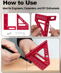 Guide on using Premium Carpenter Square Scribing Ruler For Woodworking, Engineering, And Construction with angle pin holes