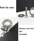 How to use 10 Pack M3 Stainless Steel Lifting Eye Nuts With Shoulder Ring For Rigging And Lifting 304 Stainless Metric Thread M3 shown