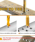 How to use the M5x0.8 Tap And 4.2mm HSS Drill Bit Set For Metal With M2 Taps Titanium Plated, drilling and tapping instructions