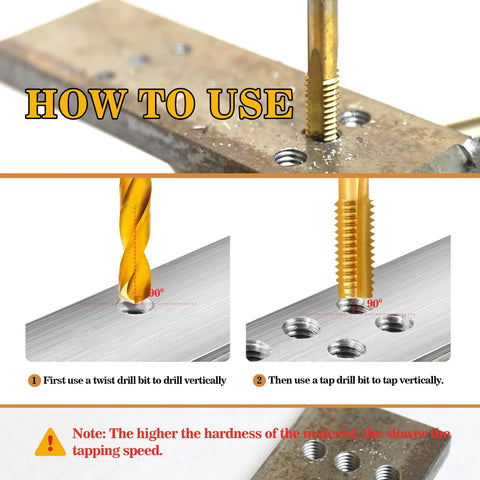 How to use the M5x0.8 Tap And 4.2mm HSS Drill Bit Set For Metal With M2 Taps Titanium Plated, drilling and tapping instructions