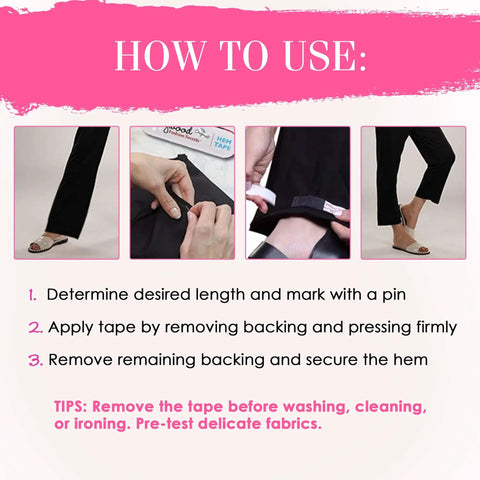 Guide using No Sew Hem Tape For Easy Hem Fixes With Clear Hold Temporary Hemming Adhesive Strips For Jeans And Dresses