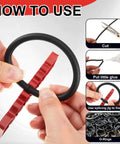 Buna N All In One O Ring Splicing Kit With 70A Nitrile Rubber O Ring Cord Kit Including 9 Sizes Rubber Strips Cutting Block Knife Glue Clamp Gloves For Automotive Hydraulic Plumbing Scuba Repair, showing how to cut and glue O-rings using splicing jig.
