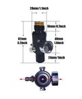 Dimensions of HPA Regulator Valve For Paintball And Airsoft Gear PCP CO2 Nitrogen Tanks 4500psi Inlet With 800psi 1800psi 2200psi Outputs 800psi M18x1.5 Thread Double O Rings Gauge And Fill Nipple On Same Axis Lightweight And Easy To Install