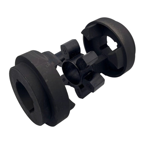 Shaft Coupling Rubber Element HRC150 No Taper Lock Bushes for industrial machinery showing rubber component and metal hubs.