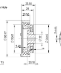 HS-20 Strain Wave Gear Reducer, 90mm Harmonic Drive Gear Ratio 30:1 technical drawing diagram with dimensions.