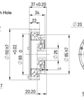 HS-25 Strain Wave Gear Reducer, 110mm Harmonic Drive Gear Ratio 30:1 technical drawing with dimensions.