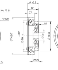 HS-32 Strain Wave Gear Reducer, 142mm Harmonic Drive Gear Ratio 50:1 technical drawing and dimensions.