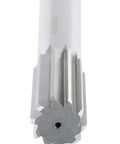 Close-up of Seven Eighth Inch HSS Chucking Reamer With Straight Shank And Straight Flute Length Two And Five Eighths Inch Overall Length Ten Inches Right Hand Cut Eight Flutes M2 High Speed Steel Model 50150245