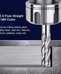 10 Piece 4 Flute End Mill Set In Metric Sizes From 2mm To 12mm HSS High Speed Steel for CNC milling cutting metal surface