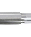 Seven Eighth Inch HSS Chucking Reamer With Straight Shank And Straight Flute Length Two And Five Eighths Inch Overall Length Ten Inches Right Hand Cut Eight Flutes M2 High Speed Steel Model 50150245, side view showing flutes