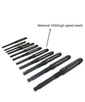 Durable Adjustable High Speed Steel Hand Reamer Set For Drilling Machines 11 Pieces H4 Through H14 Size Range 0.46875 Inch To 1.5 Inch