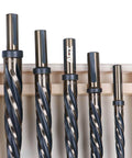 Pro Grade HSS Car Reamer Set With Spiral Flute, 5 Piece, Gold Oxide Finish, Straight Shank Reamers With Stop Collar, Sizes 3/8 to 3/4 Inch